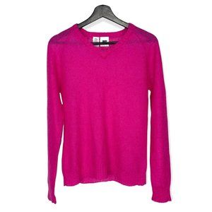 Vintage 90s DKNY Pink Mohair Blend V Neck Sweater Medium